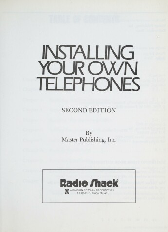 Book cover for Installing Your Own Telephones