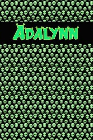 Cover of 120 Page Handwriting Practice Book with Green Alien Cover Adalynn