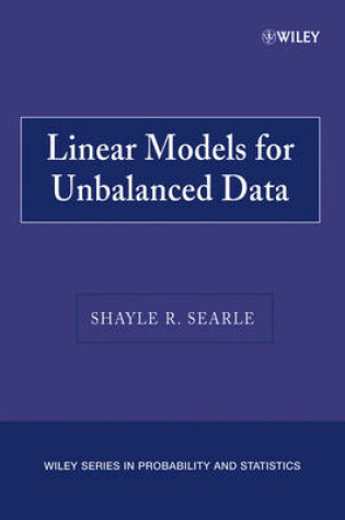Cover of Linear Models for Unbalanced Data