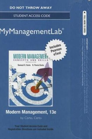 Cover of NEW MyLab Management with Pearson eText -- Access Card -- for Modern Management