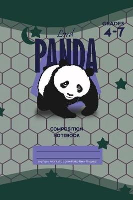 Book cover for Lord Panda Primary Composition 4-7 Notebook, 102 Sheets, 6 x 9 Inch Olive Green Cover