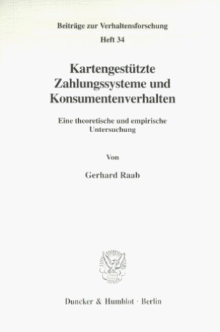 Cover of Kartengestutzte Zahlungssysteme Und Konsumentenverhalten