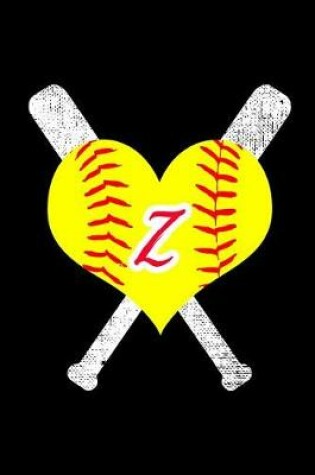 Cover of Z Monogram Initial Softball Journal