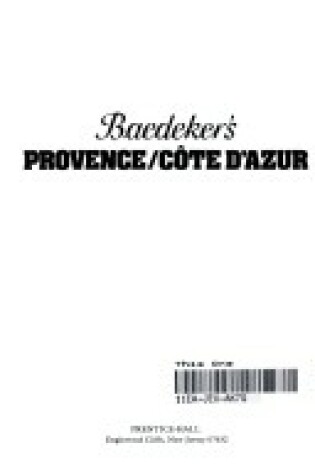 Cover of Baedeker's Provence/Cote D'Azur