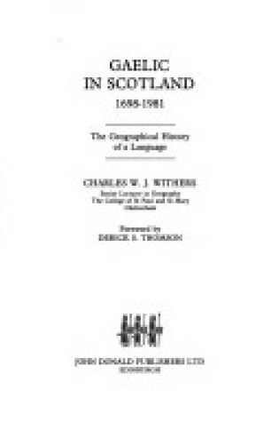 Cover of Gaelic in Scotland, 1698-1981