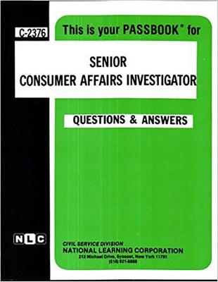 Book cover for Senior Consumer Affairs Investigator