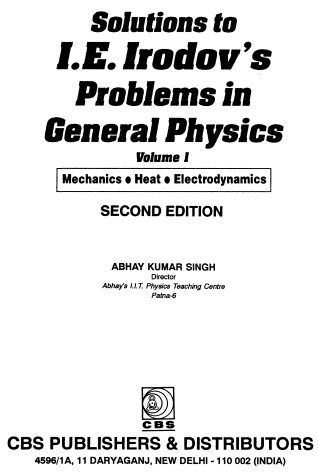 Book cover for Solutions to I.E.Irodov's Problems in General Physics