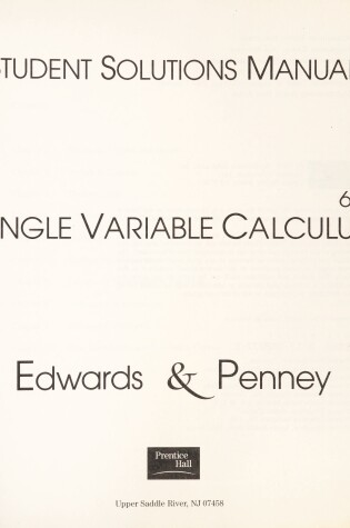 Cover of Student Solutions Manual for Multivariable Calculus