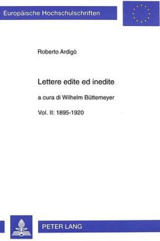 Cover of Lettere Edite Ed Inedite