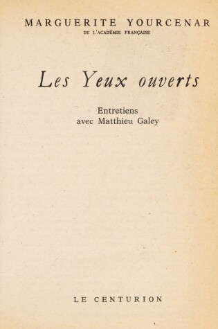 Cover of Les Yeux Ouverts