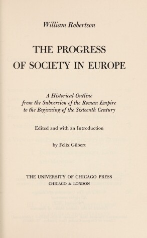 Book cover for The Progress of Society in Europe
