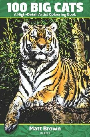 Cover of 100 Big Cats - A High Detail Artist Colouring Book
