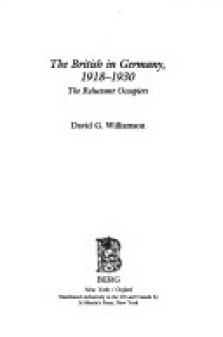 Cover of The British in Germany, 1918-1930