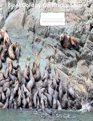 Book cover for Seals On Rocky Shore wideruledlinepaper Composition Book