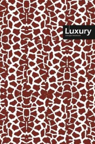 Cover of Luxury Lifestyle, Animal Print, Write-in Notebook, Dotted Lines, Wide Ruled, Medium Size 6 x 9 Inch, 288 Pages (Coffee)