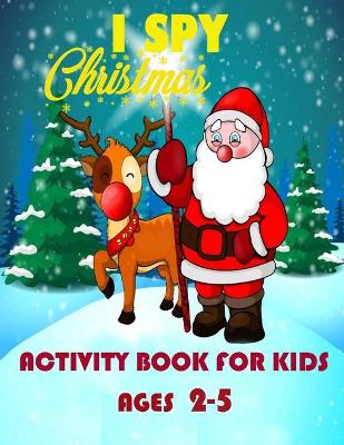 Book cover for Ispy christmas activity book for kids