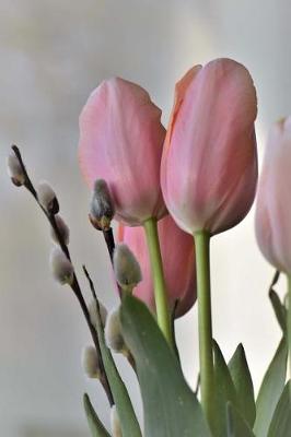 Book cover for Blush Pink Tulips and Pussy Willows Spring Flowers Journal