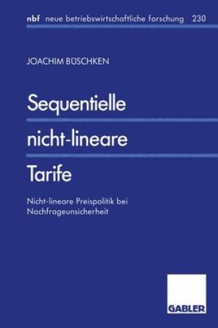 Cover of Sequentielle nicht-lineare Tarife