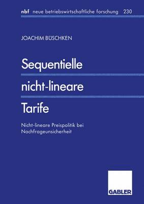 Cover of Sequentielle nicht-lineare Tarife