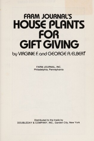 Cover of Farm Journal's House Plants for Gift Giving