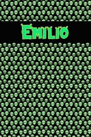 Cover of 120 Page Handwriting Practice Book with Green Alien Cover Emilio