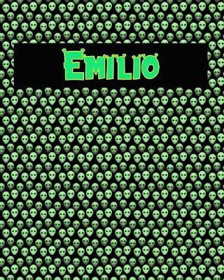 Book cover for 120 Page Handwriting Practice Book with Green Alien Cover Emilio