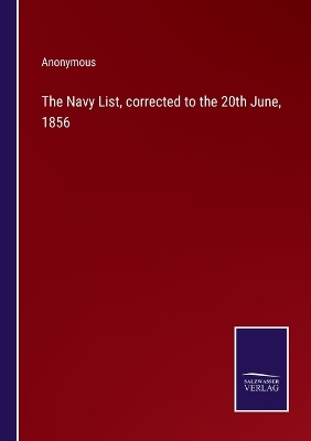 Book cover for The Navy List, corrected to the 20th June, 1856