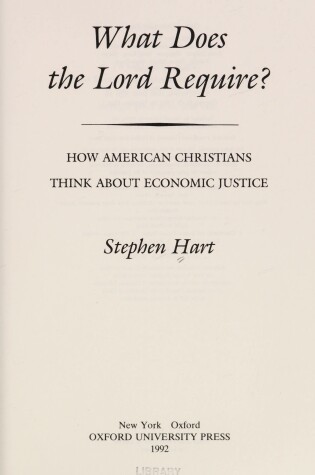 Cover of What Does the Lord Require?