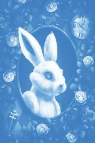 Cover of Alice in Wonderland Pastel Modern Journal - Outwards White Rabbit (Blue)