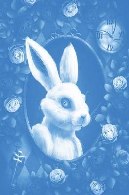 Cover of Alice in Wonderland Pastel Modern Journal - Outwards White Rabbit (Blue)