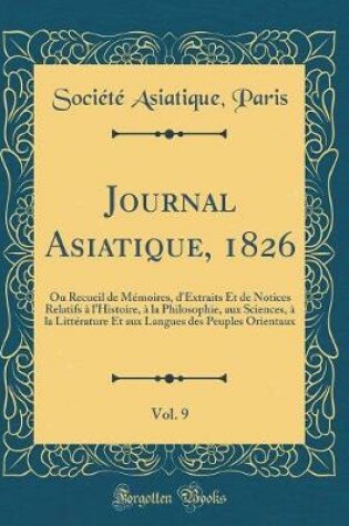 Cover of Journal Asiatique, 1826, Vol. 9