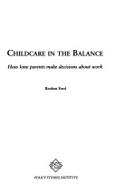 Book cover for Childcare in the Balance