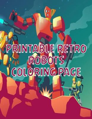 Book cover for Printable Retro Robots Coloring Page