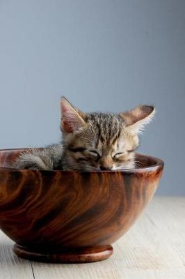 Book cover for Tabby Kitten in a Wooden Bowl Journal