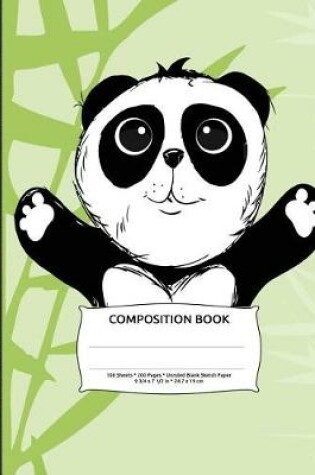 Cover of Panda Bear Composition Notebook, Unruled Blank Sketch Paper