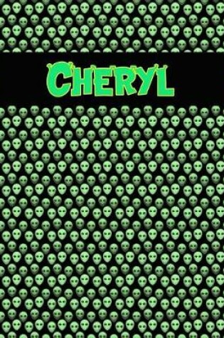 Cover of 120 Page Handwriting Practice Book with Green Alien Cover Cheryl