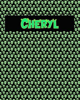 Book cover for 120 Page Handwriting Practice Book with Green Alien Cover Cheryl