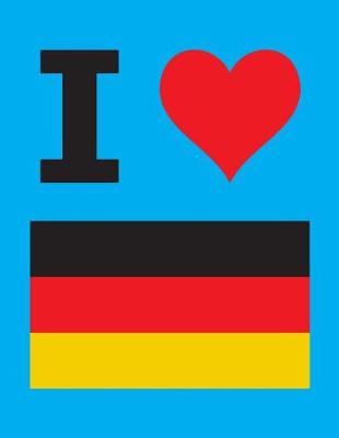 Book cover for I Love Germany - 100 Page Blank Notebook - Unlined White Paper, Cyan Cover