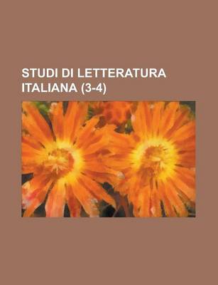 Book cover for Studi Di Letteratura Italiana (3-4)