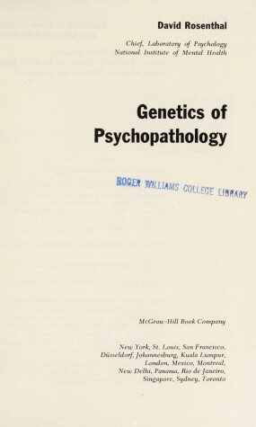 Book cover for Genetics of Psychopathology