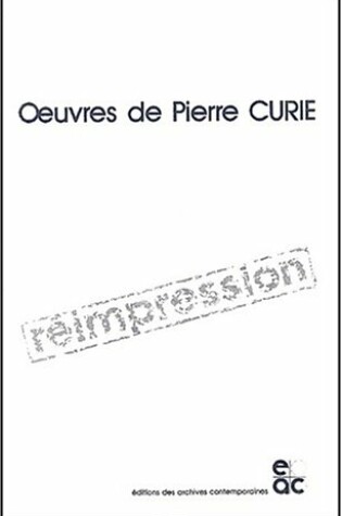 Cover of Oeuvres de Pierre Curie