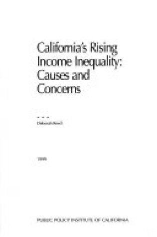 Cover of California's Rising Income Inequality