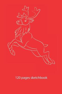 Book cover for christmas notebook reindeer sketchbook