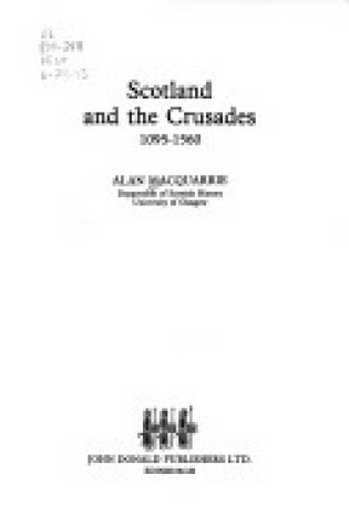 Cover of Scotland and the Crusades, 1095-1560