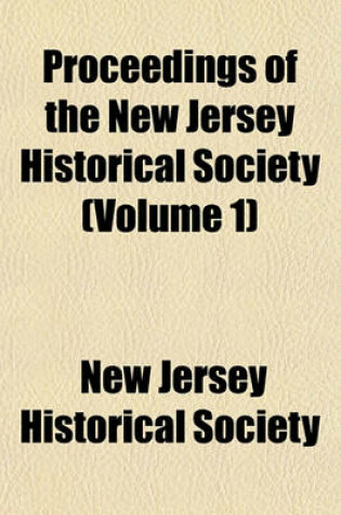 Cover of Proceedings of the New Jersey Historical Society Volume 9