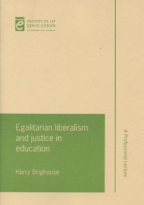 Cover of Egalitarian liberalism and justice in education