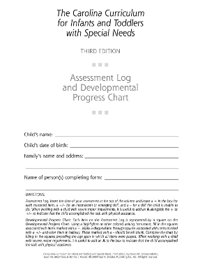 Book cover for Assessment Log and Developmental Progress Charts for Infants and Toddlers (CCITSN)