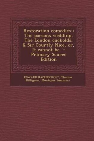 Cover of Restoration Comedies