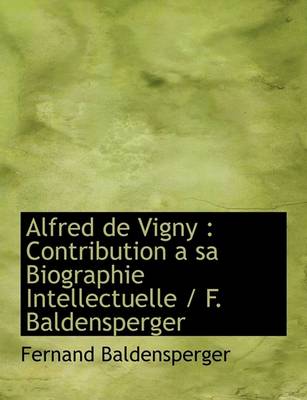 Book cover for Alfred de Vigny