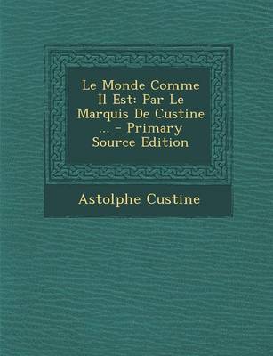 Book cover for Le Monde Comme Il Est